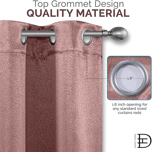 Miniatura 4 de Dainty Home Cortinas opacas con ojales, color malva, 54 pulgadas de ancho x 84 pulgadas de largo, oscurecimiento de la habitación, lavables a