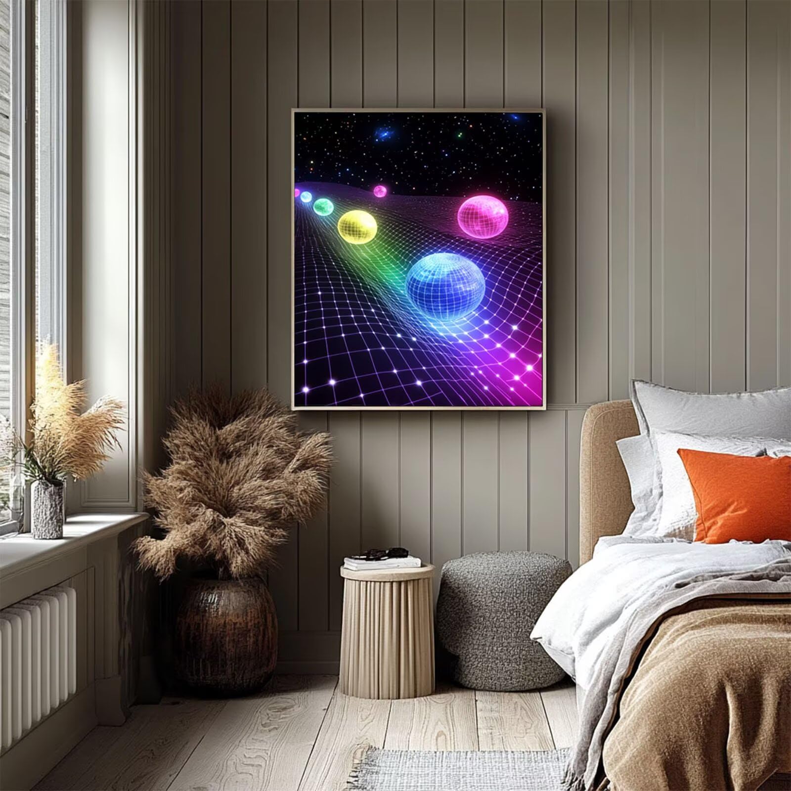 LSJ251 Malowanie po numerach, malowanie po numerach, płótno dla dzieci, artykuły plastyczne na ścianę, 137 x 102 cm, gwiaździste niebo, kolorowy obraz na płótnie, rękodzieło dla dorosłych, dekoracja