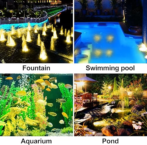 Miniatura 2 de CREPOW Luces solares para estanque, 18 luces LED superbrillantes, luces sumergibles LED para estanques, luces de fuente impermeables IP68 para
