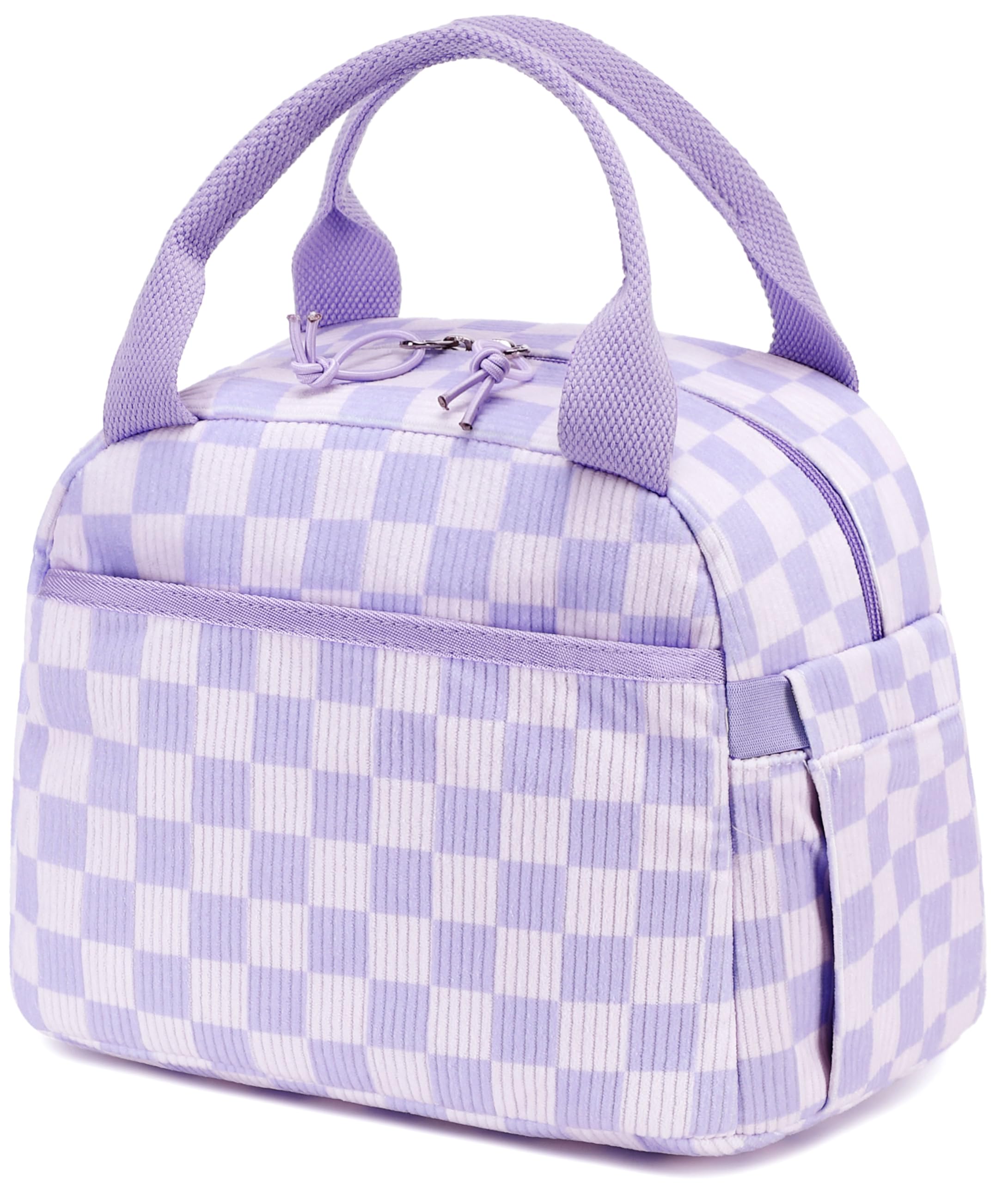 Bluboon Lunch Bag for Women Men Cute Corduroy Lunch Tote Bags Reusable Insulated Lunch Box Large Capacity Reusable Insulated Cooler for Work Picnic or