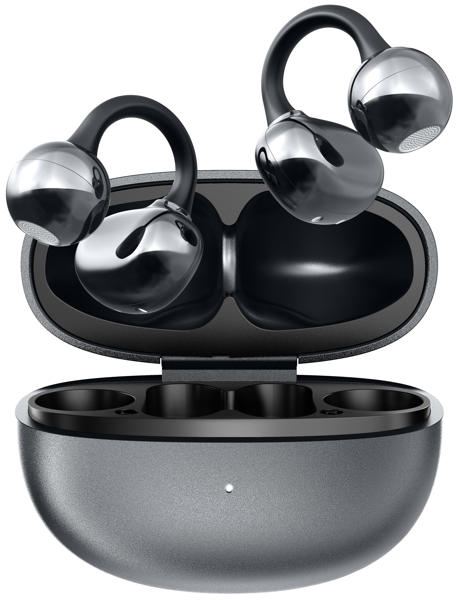 Clip On Earbuds Bluetooth 5.4, Open Ear Wireless Headphones with ENC Mic, 40H Playtime Ear Clip Earbuds, Lightweight Comfortable Fit with Touch Control for Sport