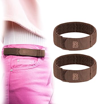 BeltBro For Women No Buckle Elastic Belt Fits 1 Inch Belt Loops, Easy To Use
