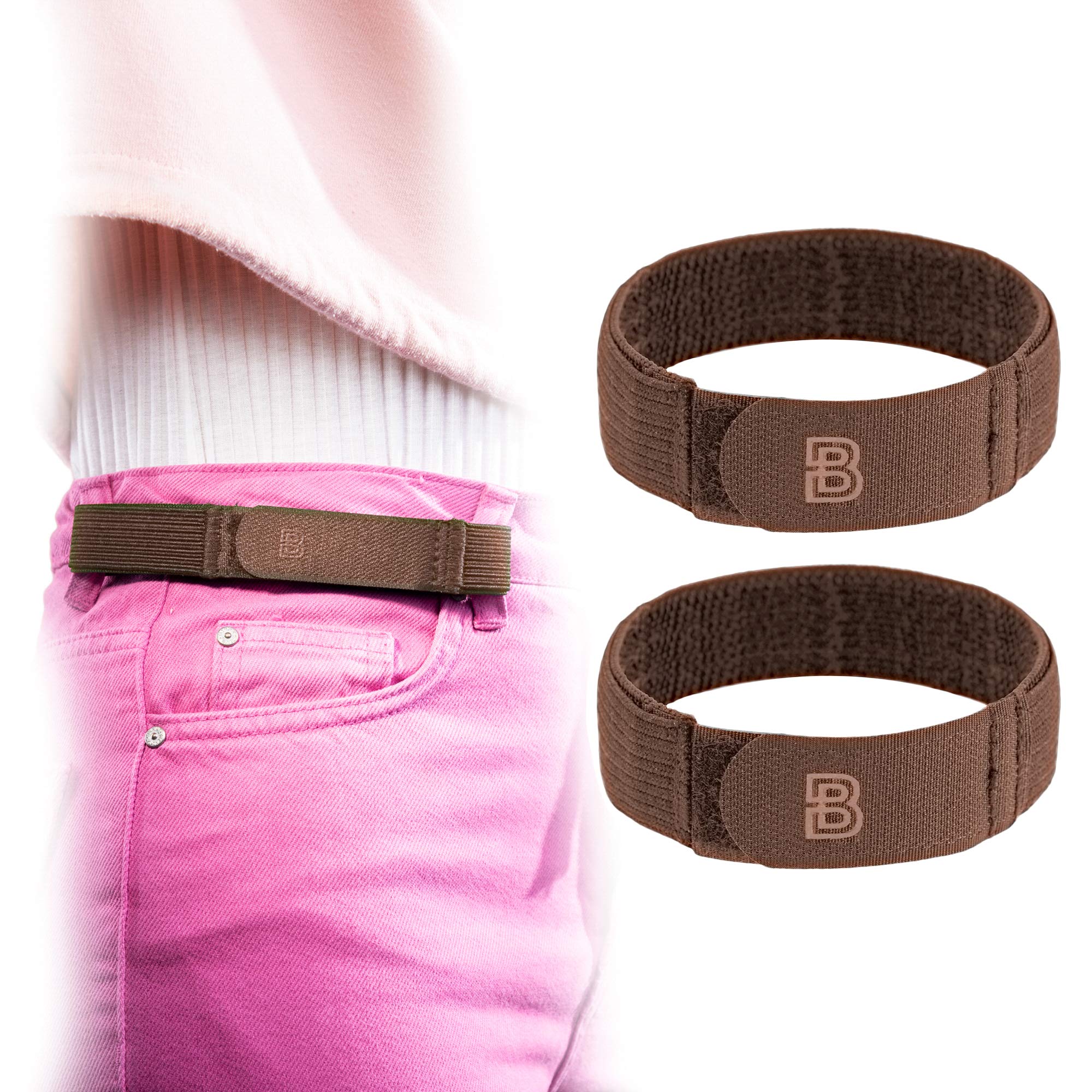 BeltBroFor Women No Buckle Elastic Belt — Fits 1 Inch Belt Loops, Easy To Use