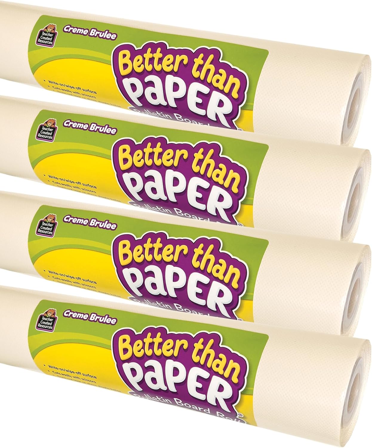 Teacher Created Resources Better Than Paper Bulletin Board Roll, Creme Brulee, 4-Pack