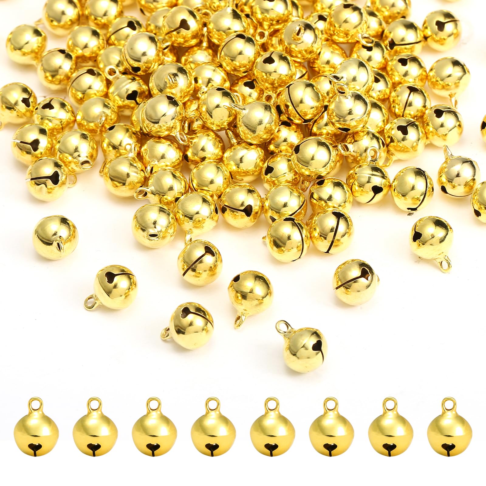 Naler 120 Stück kleine Glöckchen 12 mm Glöckchen aus Metall Jingle Bells für Weihnachten/Dekoration