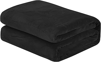 Home Beyond & HB design - Flannel Fleece Throw Blanket - Ultra Soft Cozy Warm Plush Lightweight Microfiber Blankets Throws for Sofa Couch Bed - Gift for Men Women Kids - (Black, 50x60-Inch)