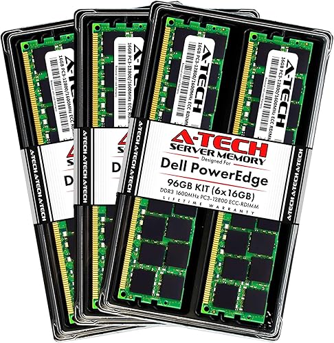 Miniatura 7 de A-Tech 64 GB (4 x 16 GB) RAM para Dell PowerEdge R320, R420, R420XR, R520, R620, R720, R720XD, R820, R920  DDR3 1600MHz ECC-RDIMM PC3-12800 2Rx4