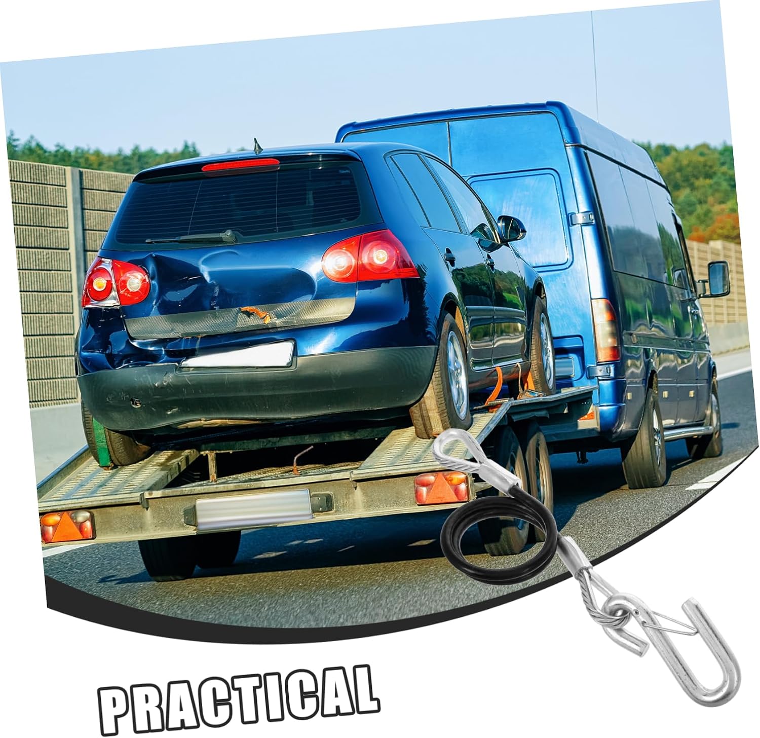 3500lbs Self-Coiling Trailer Safety Cables with Hooks Durable Steel Wire Rope for Towing Rvs and Boats Capacity Easy to Install Towing Safety Cables