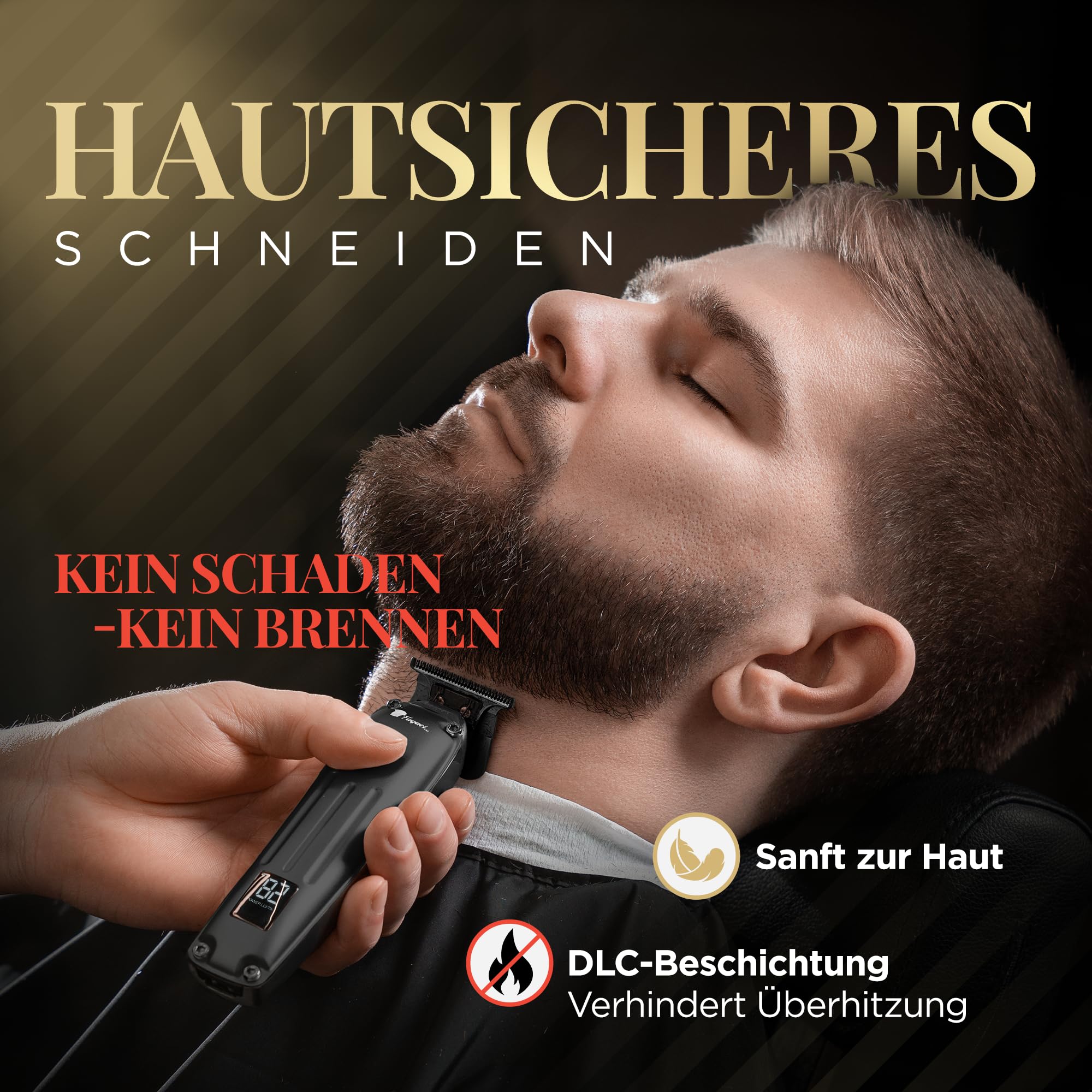 Fagaci Profi Zero Gap Haartrimmer Herren, 5-Fach längere Schärfe Konturen Haarschneidemaschine 0 mm, Haarschneider Herren Akku Mit Bürstenloser Motor, Detailer Haar Trimmer & Konturenschneider