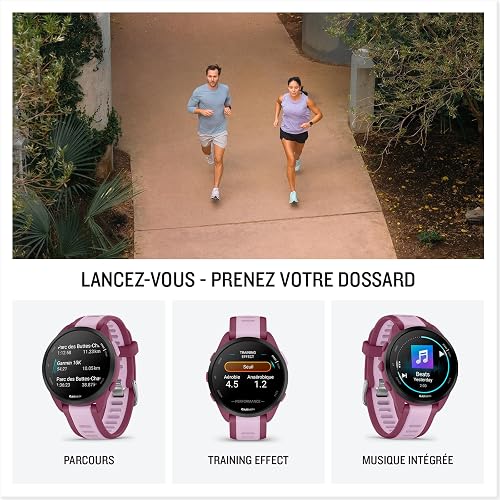 Garmin Forerunner 165 with Music, 43mm GPS running smartwatch, lightweight, AMOLED touchscreen, advanced training & insights, safety & tracking features, up to 11 days battery life, Aqua - 4
