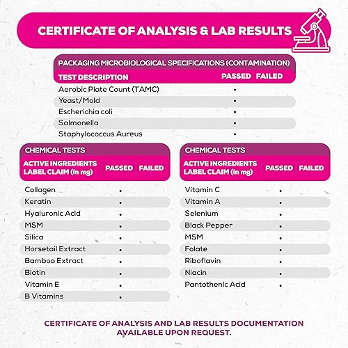 Miniatura 8 de Biotin 10000mcg, colágeno, sílice, ácido hialurónico y queratina, vitaminas para la piel del cabello y las uñas para apoyar el crecimiento del