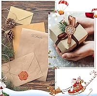 Vista 3 de 60 calcomanías de sello de cera de Navidad, calcomanías de sello de sobres vintage, sellos de cera autoadhesivos para invitaciones, regalos