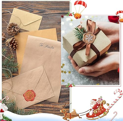 Miniatura 3 de 60 calcomanías de sello de cera de Navidad, calcomanías de sello de sobres vintage, sellos de cera autoadhesivos para invitaciones, regalos,