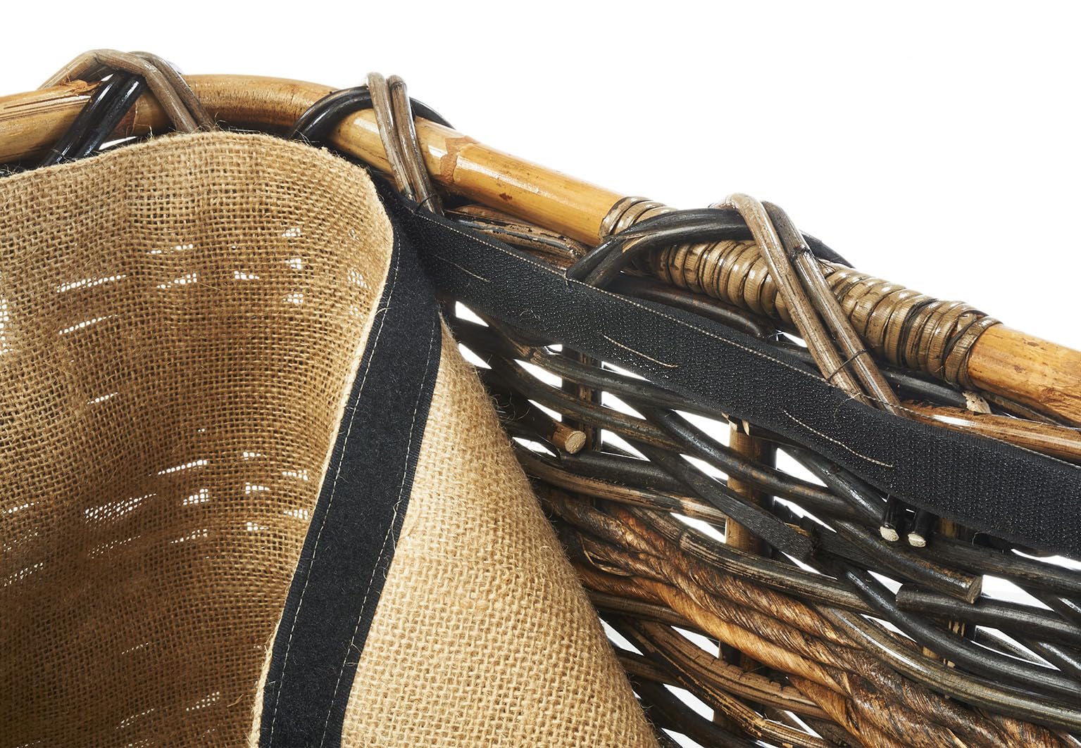 Kobolo Holzkorb aus Rattan und Bananenblatt 50x37x30 cm Braun