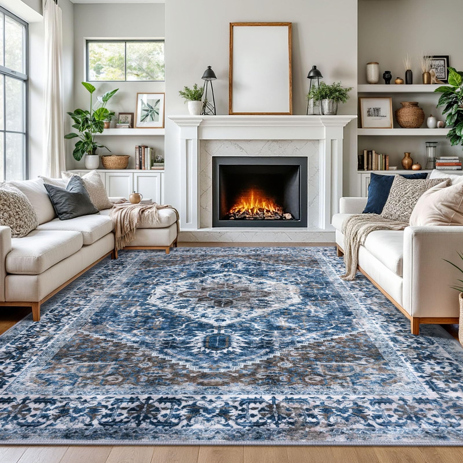 Amazon.com: KOZYFLY Boho Area Rug 9x12 Ft Thin Rugs for Living