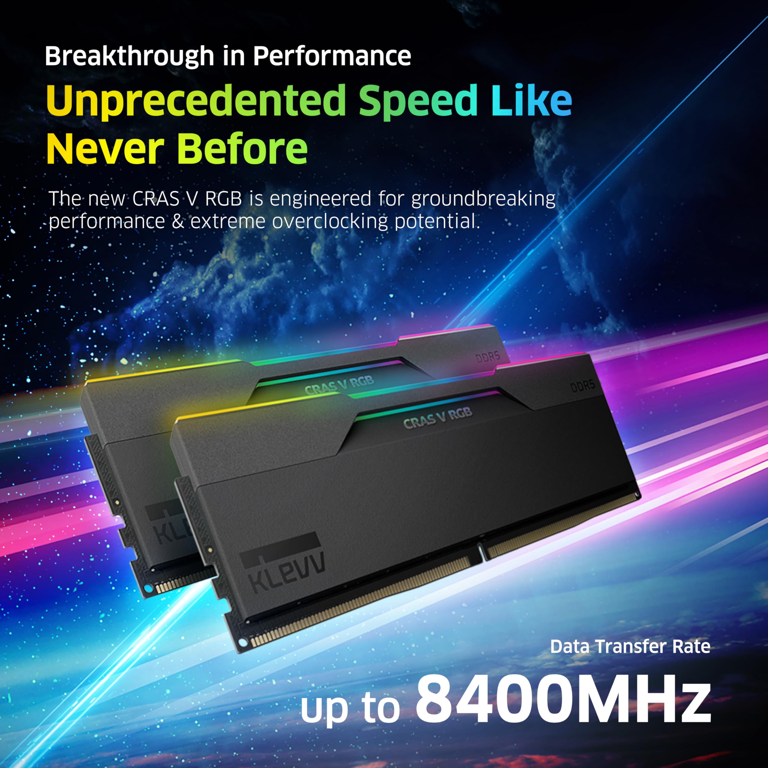 KLEVV CRAS V 32GB (2X16GB) DDR5 RGB Gaming RAM 6000MT/S PC5-48000