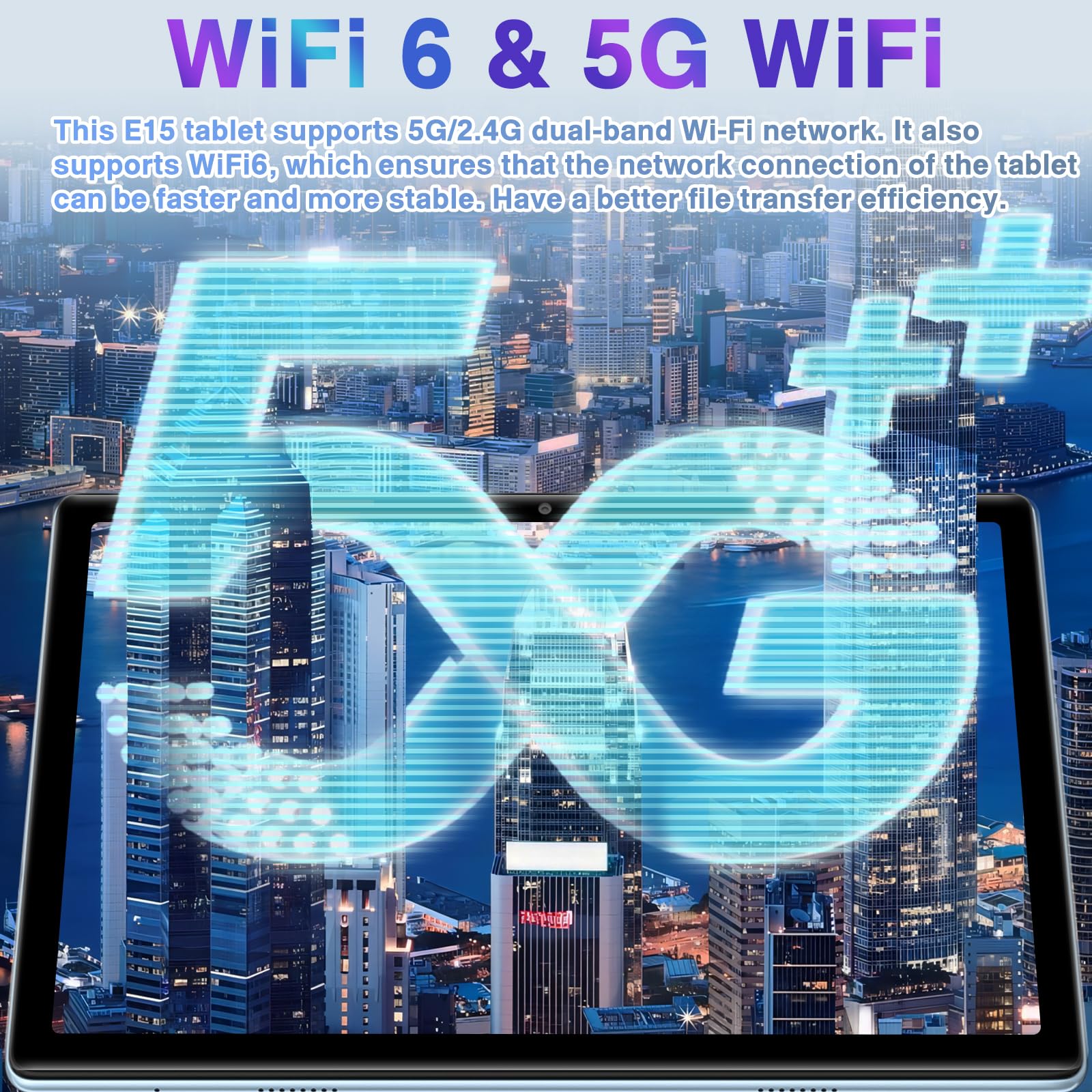 2026 Neuest Tablet 10 Zoll Android mit 20GB RAM + 128GB ROM (TF 2 TB), Octa Core, 5G Wi-Fi 6, Bluetooth 5.0, 6000 mAh, Widget, 5MP + 8MP, Widevine L1, GMS Tablet 2 in 1 mit Tastatur und Maus - Blau - 4