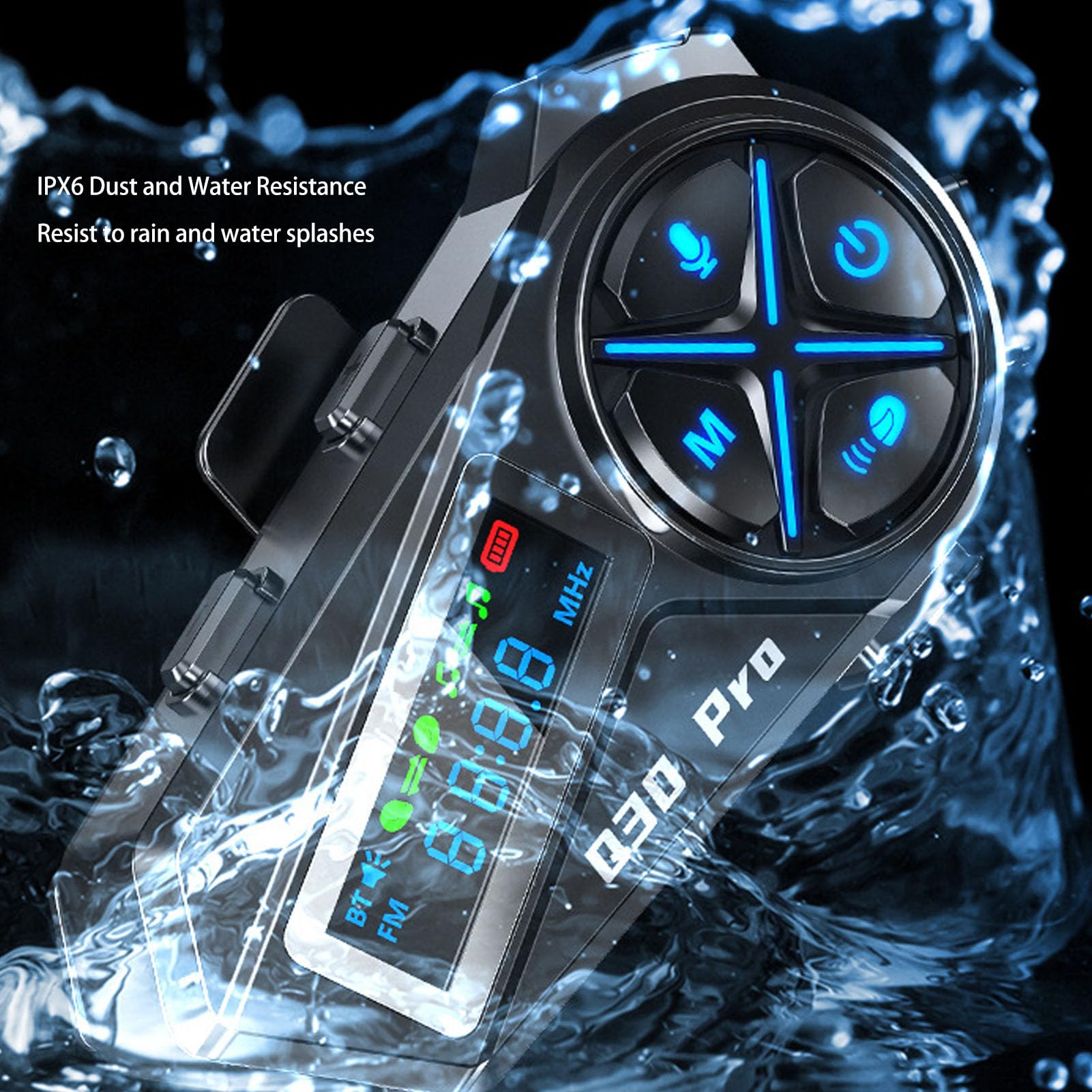 Casque Bluetooth pour Moto, avec Micro Antibruit et Affichage LED pour Les Aventures en Plein Air, Son HiFi, étanche
