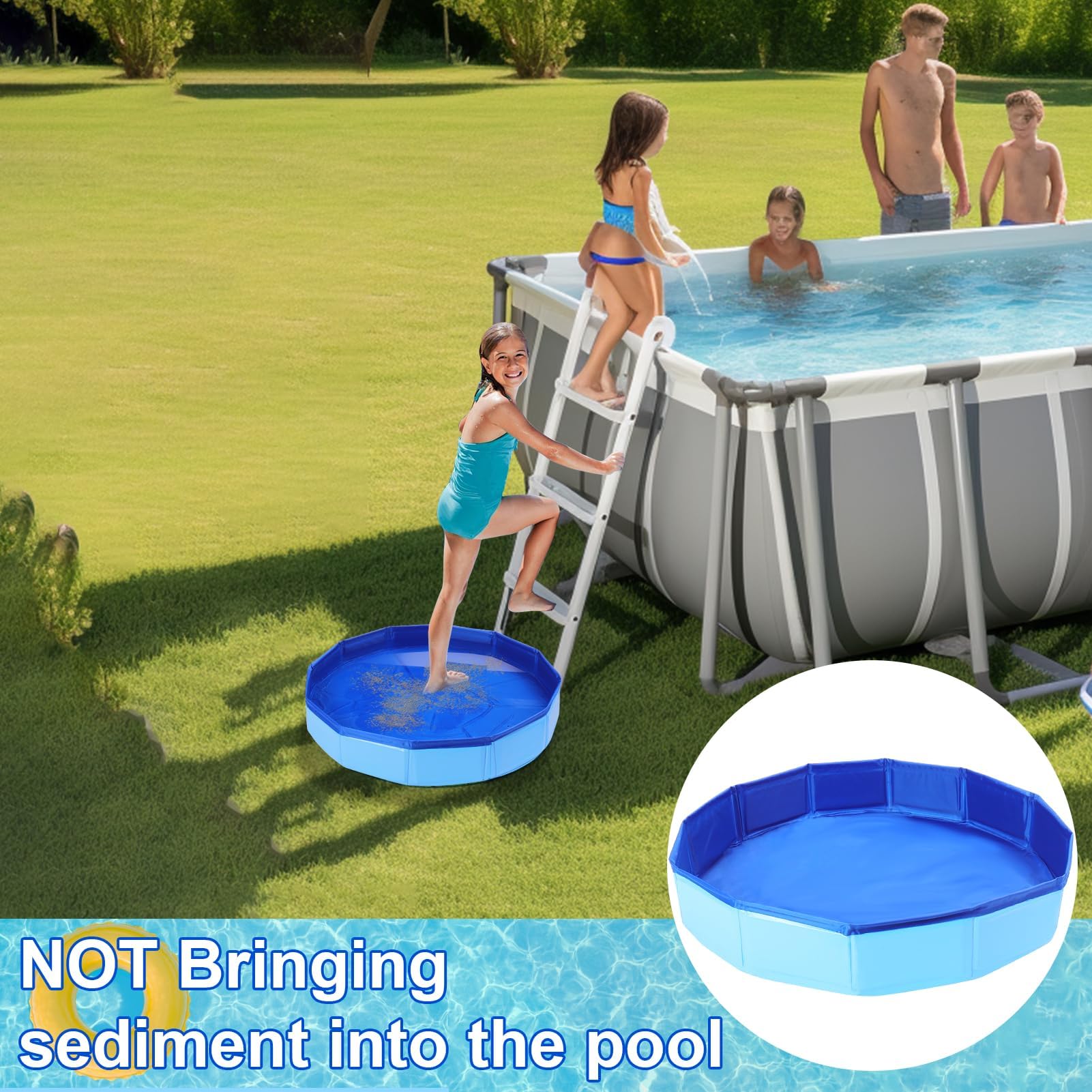 Vaschetta Lavapiedi per Piscina, Vasca pieghevole per piscina, Bacinella Pieghevole Pediluvio, Piscina Piscina Pediluvio Pieghevole, per Piscina, Vasca Idromassaggio, Spa