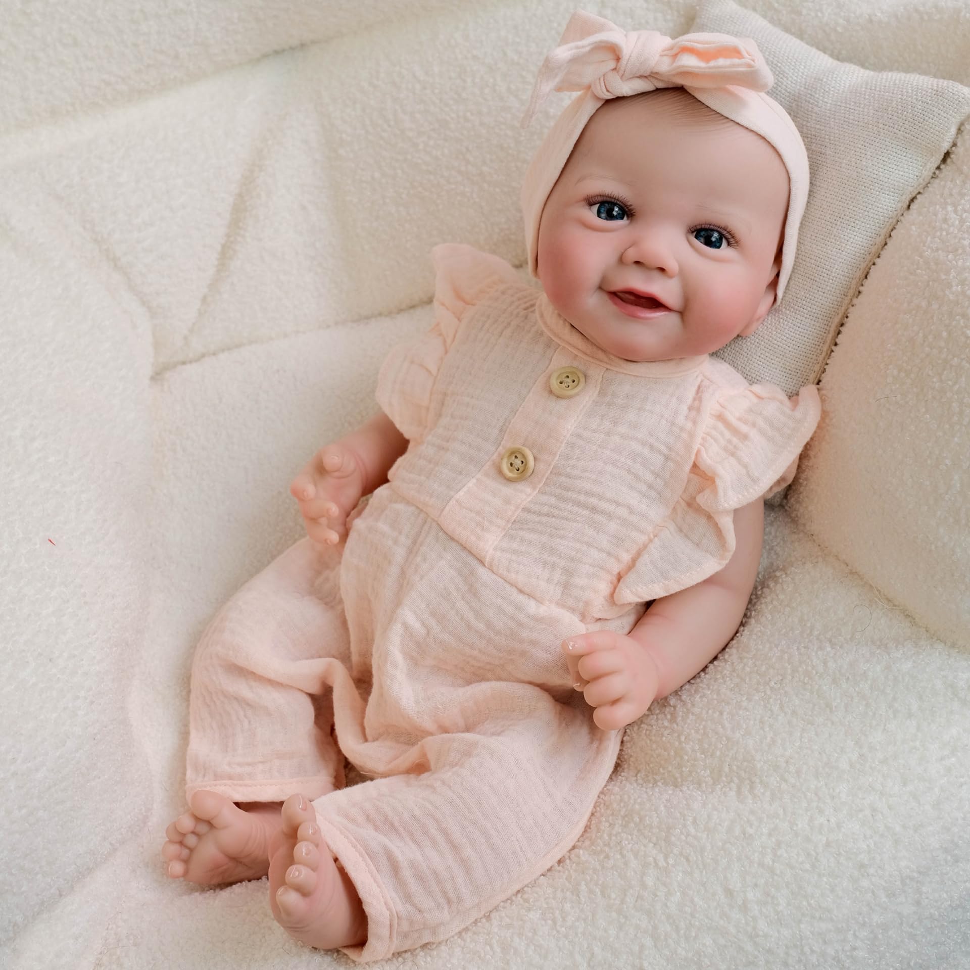YIHANGG 48cm Ganzkörper-Silikon Reborn Baby Puppe Lebensecht Neugeborene Puppe Realistisch Kleinkind Mädchen Offene Augen Geburtstag Xmas Geschenk