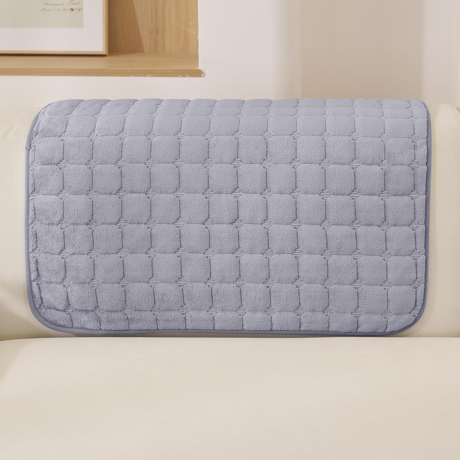 MAXIJIN Pet Armrest Cover, Soft Thick Backrest Cover (Light Grey, 70×70cm) — image 1