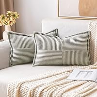 Vista 86 de MIULEE - Juego de 2 fundas de almohada lumbar decorativas para sofá, cama, sala de estar, 12 x 20 pulgadas, beige, bohemio, acento, almohadas