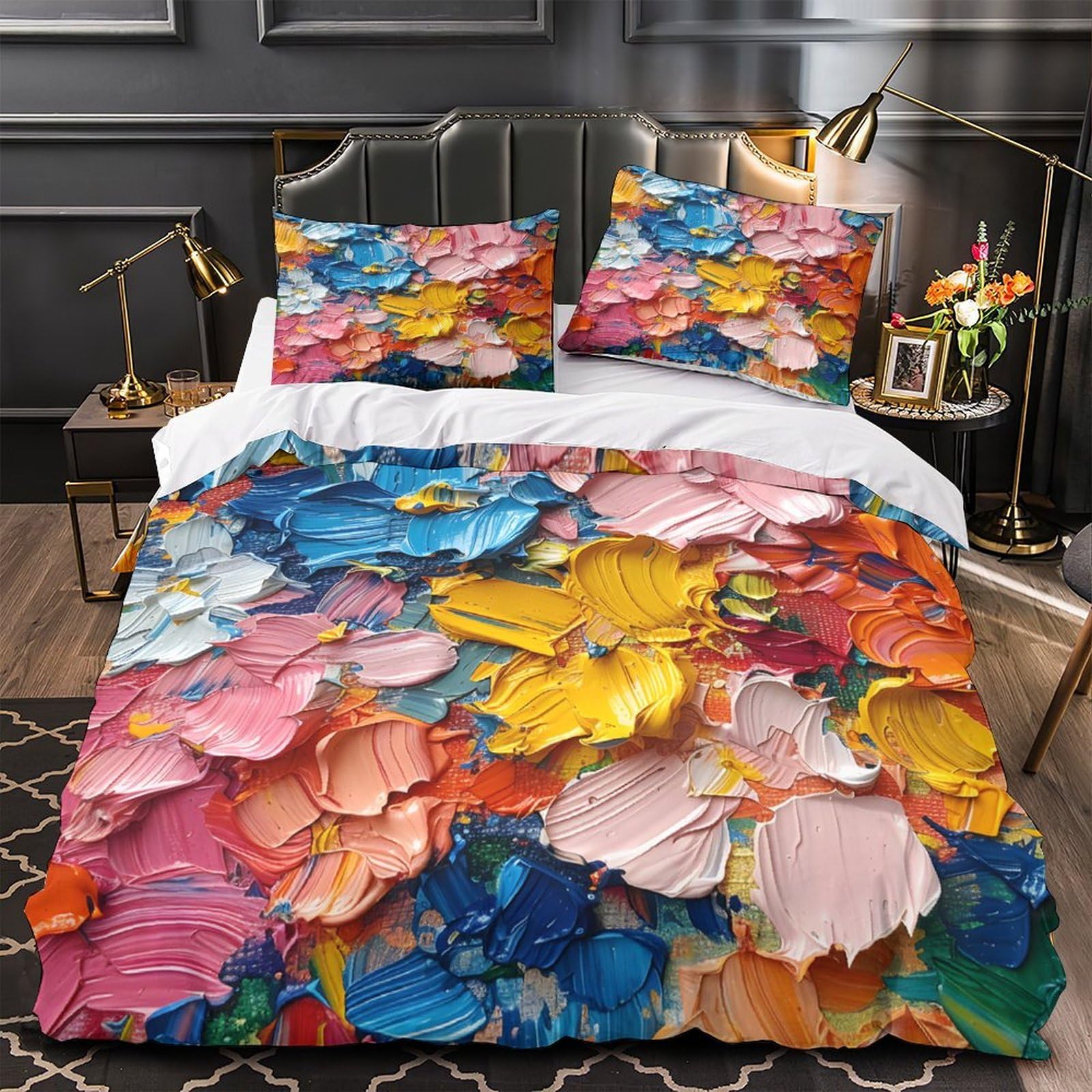 Parure de lit microfibre coup de pinceau pour chambre ado