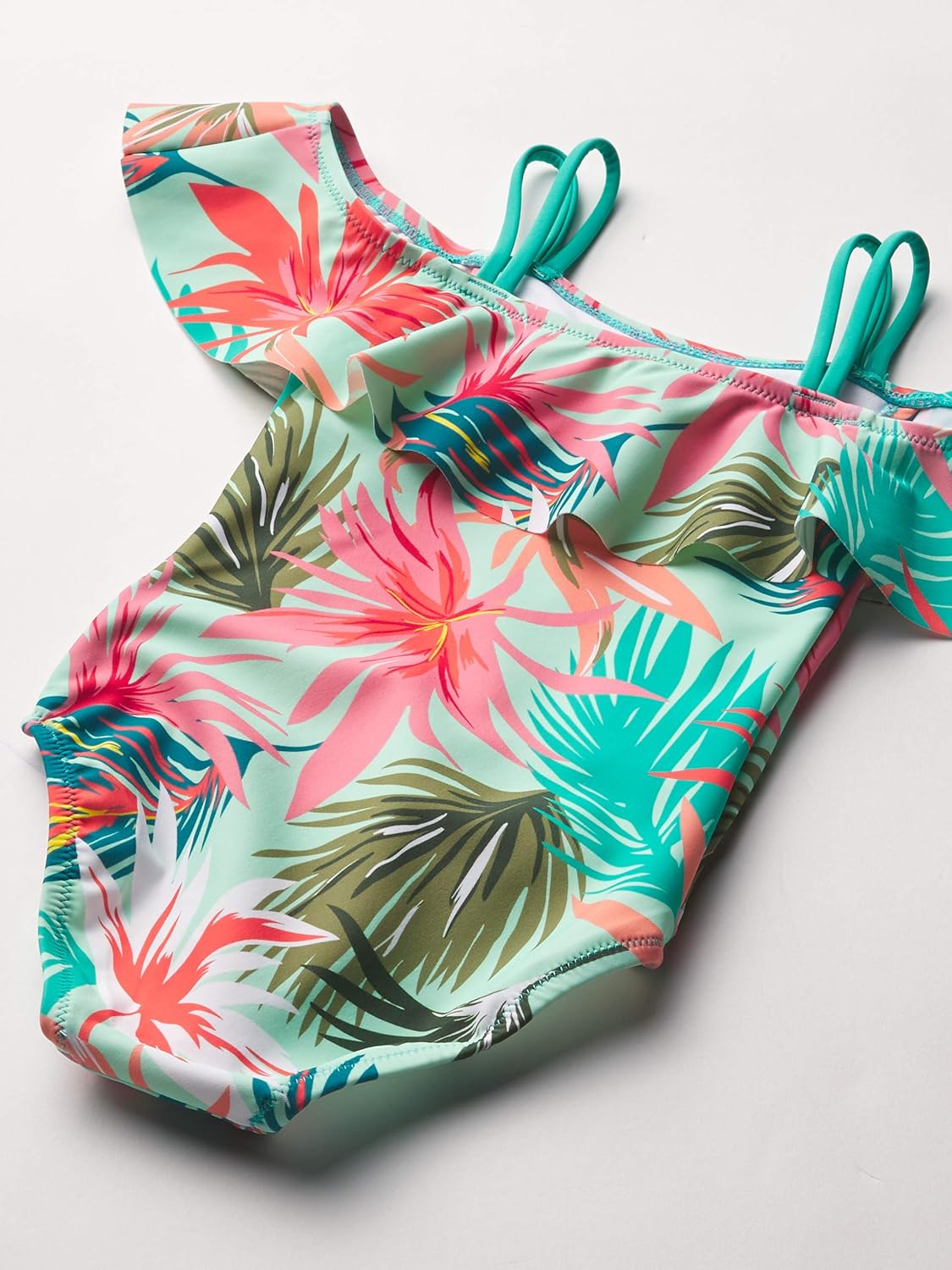 Kanu Surf Girls' Peggy UPF 50+ Beach Sport Off Shoulder One Piece Swimsuit