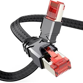 Cat 8 LAN Cable 0.5 m 40 Gbps Network Cable High Speed 2000 MHz S/FTP Ethernet Cable Gigabit POE RJ45 Nylon Braided Patch Cable for PS5 Router Switch Steam Deck