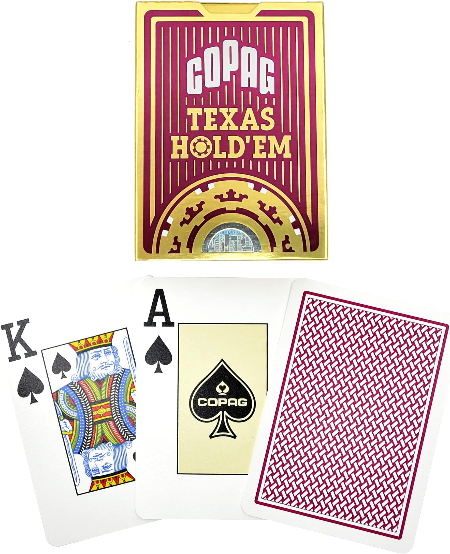 Texas Hold'em Playing Card Game- Professional Quality, Durable Plastic, Single Deck.