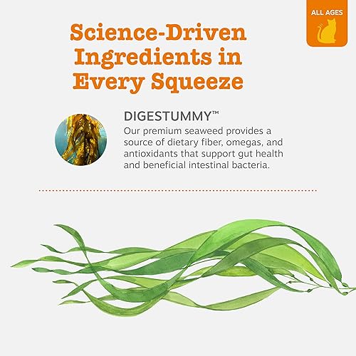 Vista 3 de Zesty Paws Cat Mousse Squeezies - Golosinas de puré para gatos para la digestión – con algas marinas, ácidos grasos omega, antioxidantes, apoyo