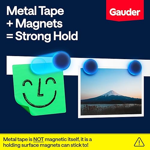 Miniatura 9 de GAUDER Cinta de metal autoadhesiva  Cinta ferrosa para imanes  Tira de acero metálico