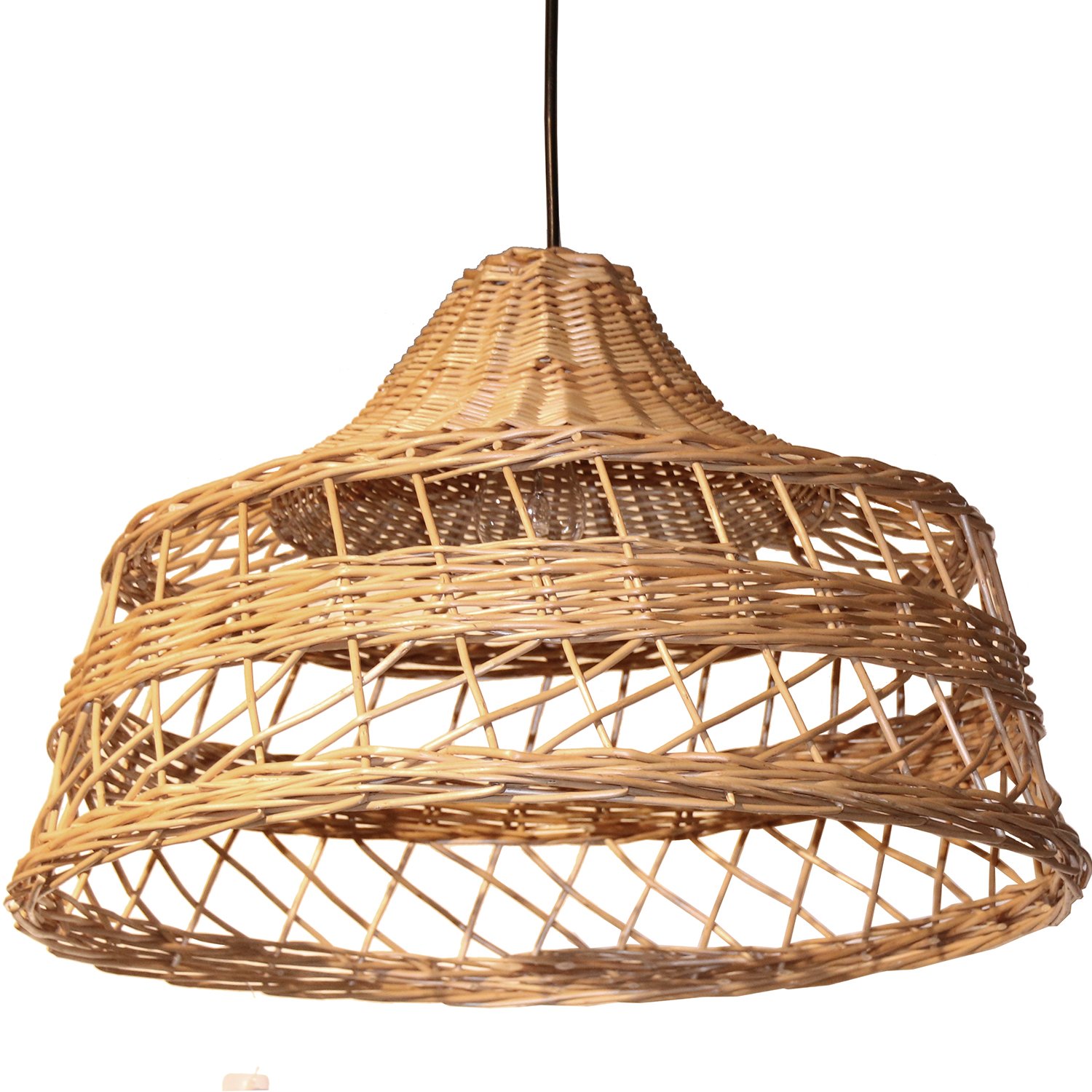 Lustre en osier naturel tressé main Ø51cm luminaire haut de gamme