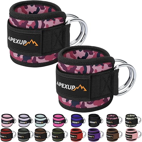 Miniatura 14 de APEXUP Correa de tobillo para máquina de cable, bandas de resistencia de tobillo, correas de tobillo de patada hacia atrás con cable para gimnasio