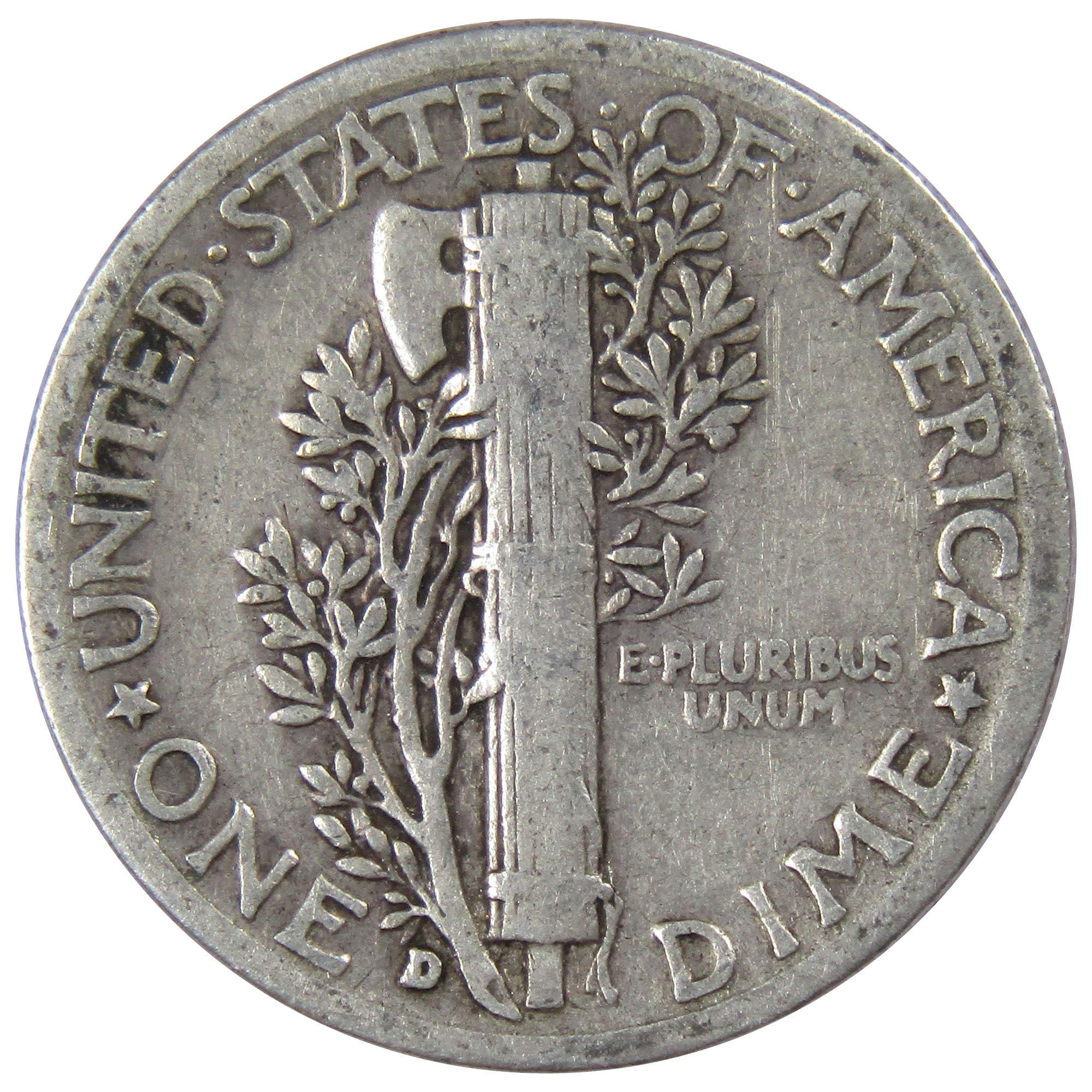 1942 D Mercury Dime VG Very Good 90% Silver 10c US Coin