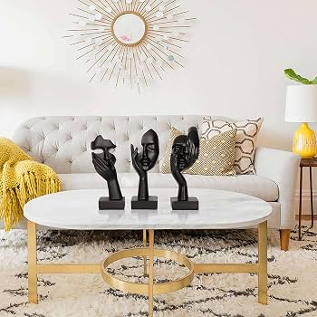 Amazon.com: Dawbun 3 Piece Thinker Statue Black Home Decor