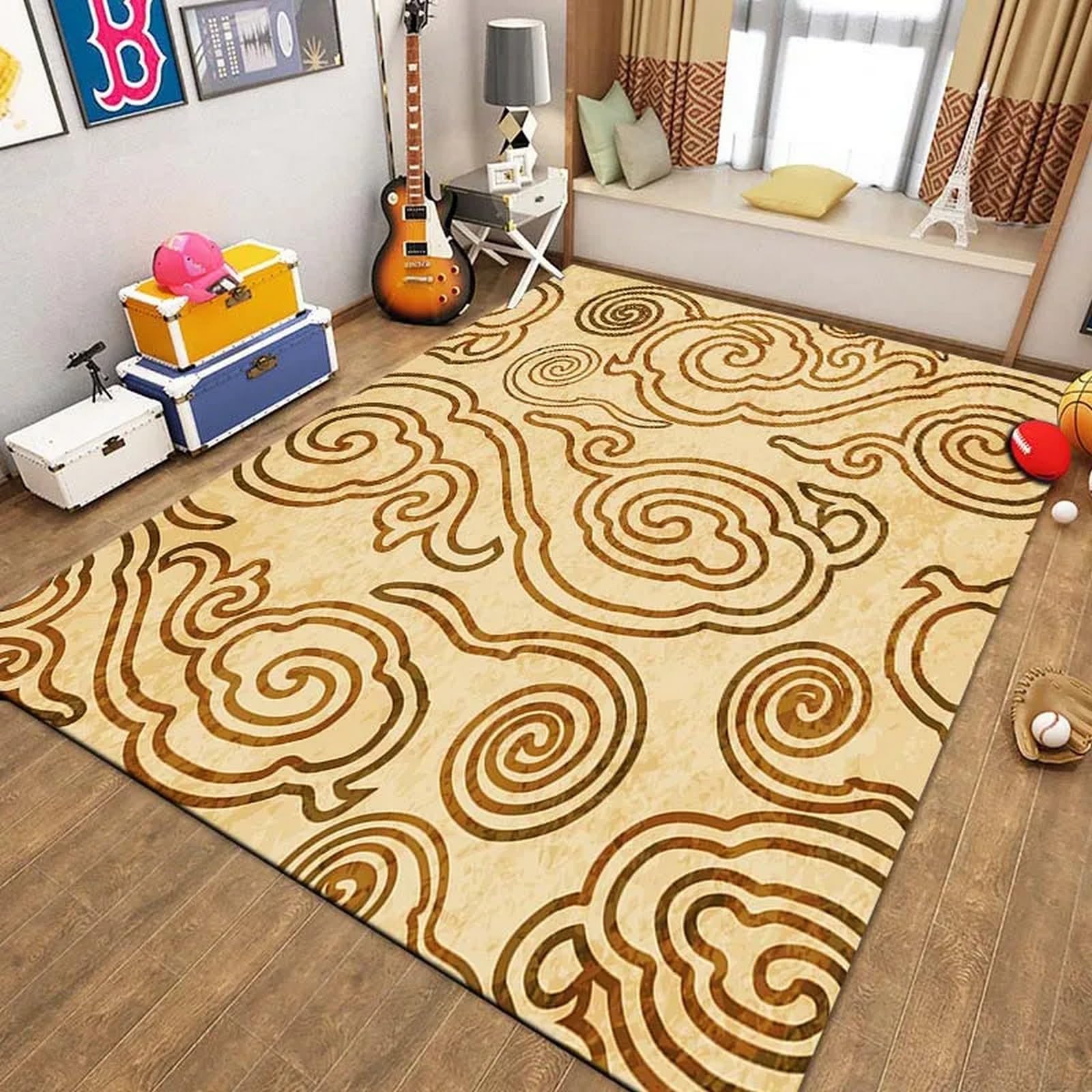 Tapis salon 3D nuages de rêve lavable et antidérapant pour chambre d'enfant 100x200cm