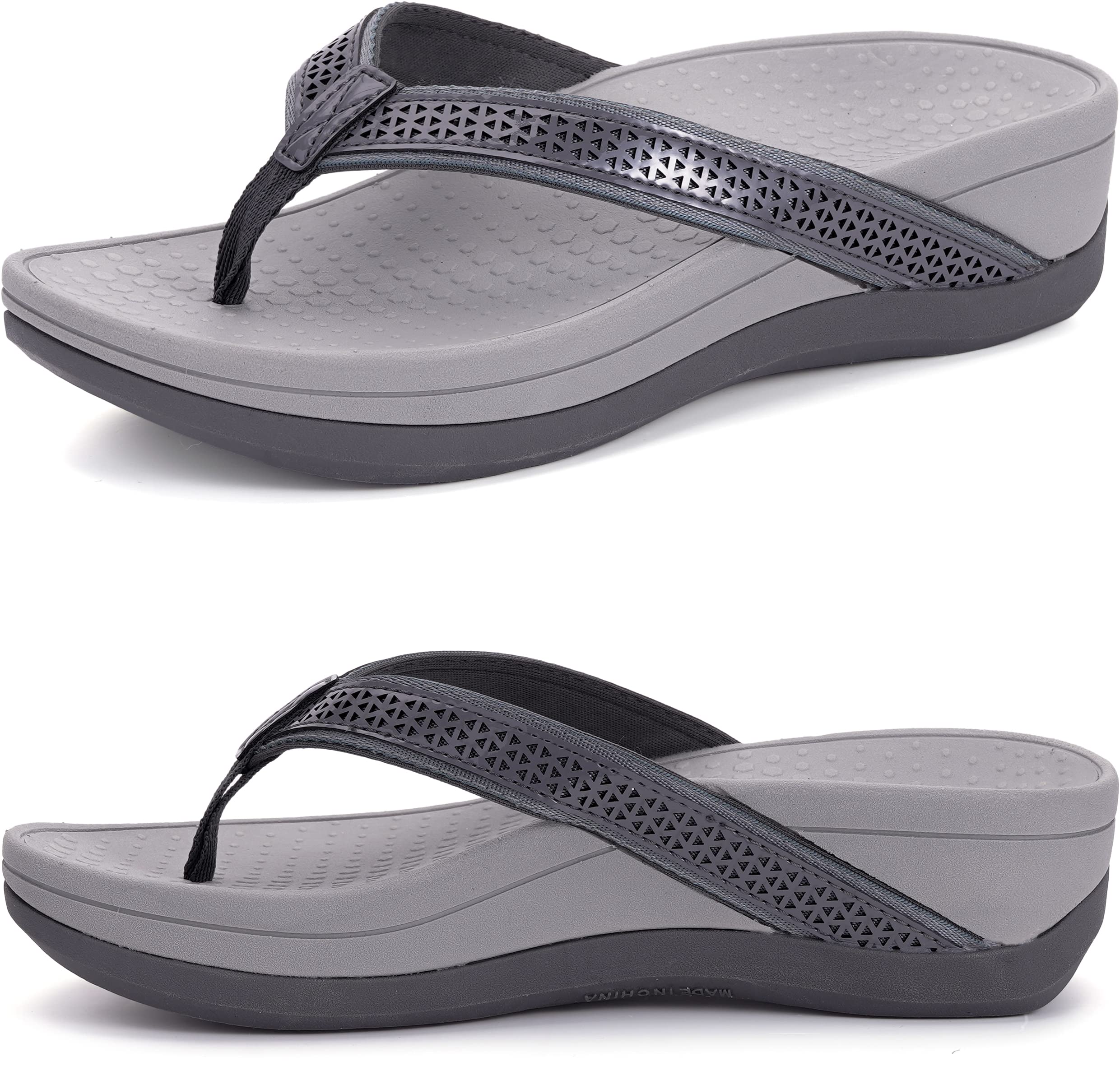 WHITIN Women's Thong Slides with Arch Support Platform Shoes Orthotic