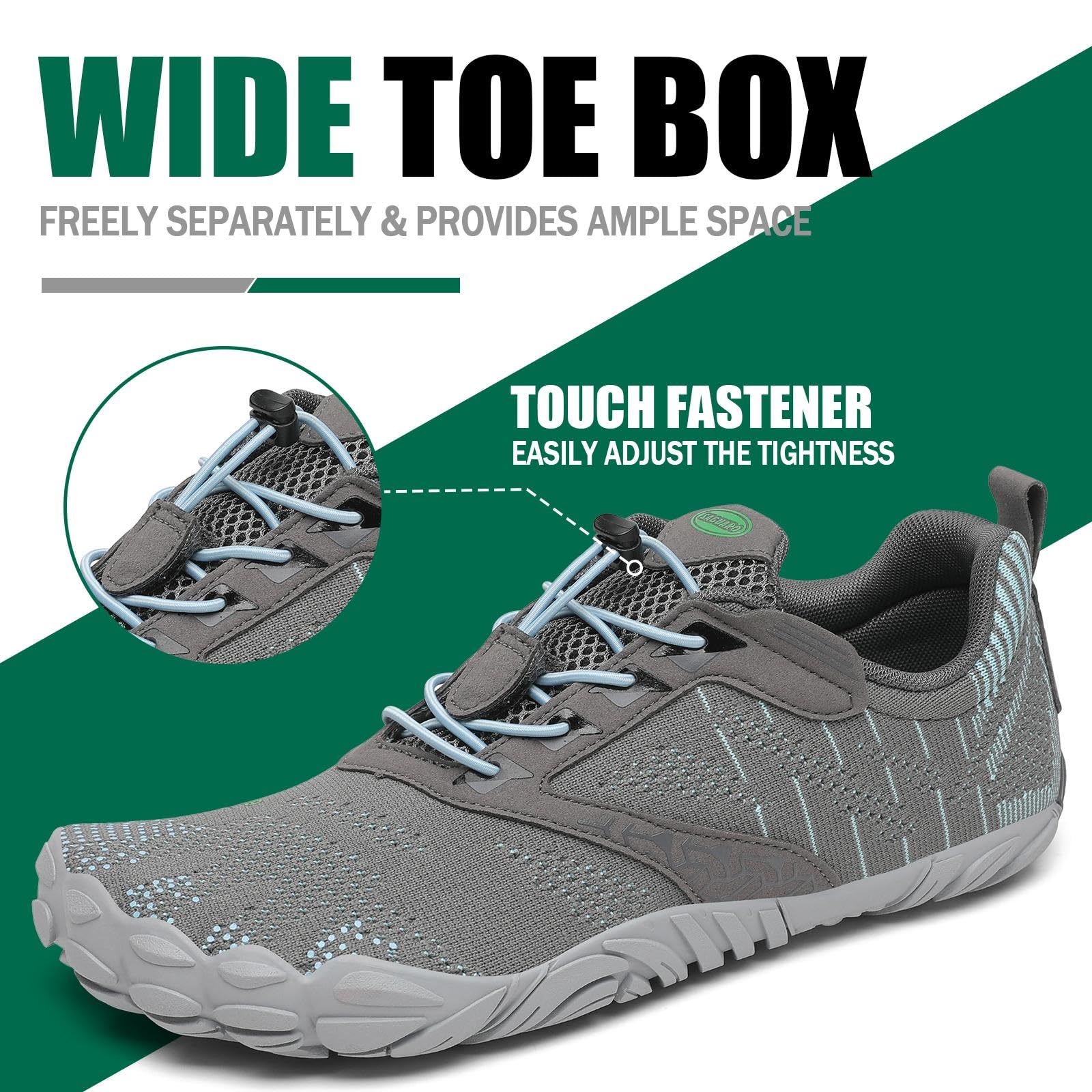 SAGUARO Barefoot Shoes Uomo Donna Scarpe Barefoot Minimaliste Scarpe a Piedi Nudi Antiscivolo Scarpe Trail Running Leggere Scarpe Dita,Gr.36-48 EU