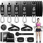 RENRANRING Resistance Bands for Working Out, 150LBS Exercise Bands, Workout Bands, Resistance Bands Set with Handles for Men Women, Legs Ankle Straps for Muscle Training
