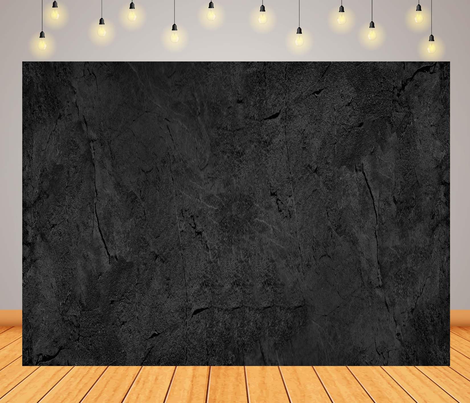 17x10FT (5.2x3m) Parete In Intonaco Nero Ruvido Sfondo Fotografico