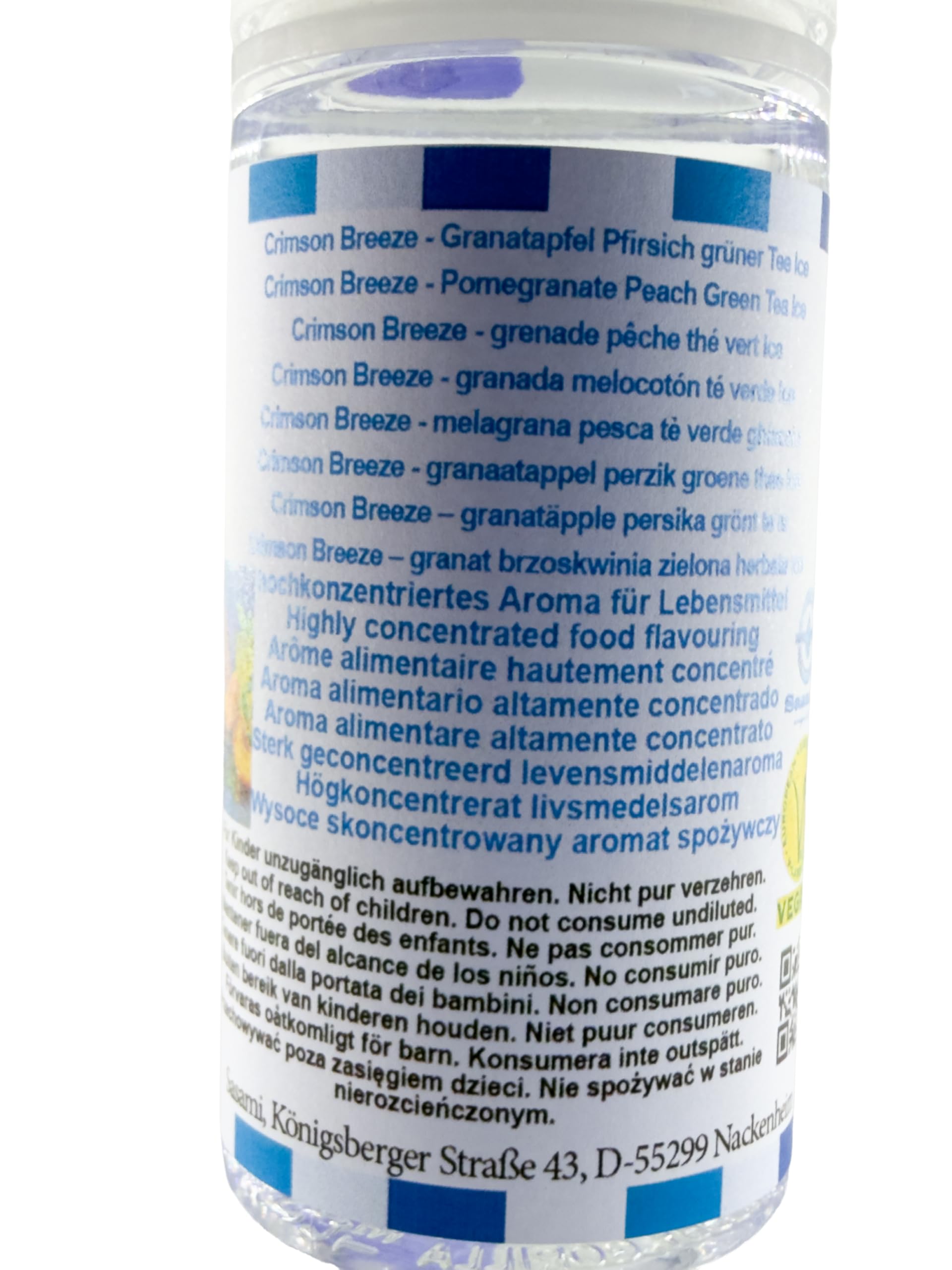 Crimson Breeze – granat brzoskwinia zielona herbata Ice aromat koncentrat – Wegański – Sasami – 100ml