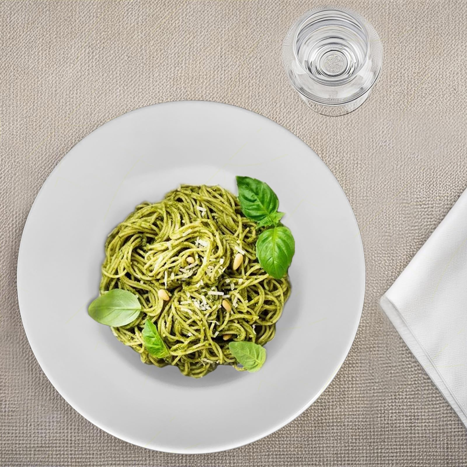 Sicignano | Plato hondo redondo 27 cm porcelana lisa blanca pasta Bowl para primeros platos, resistente, lavable en lavavajillas, apto para microondas, fabricado en Italia