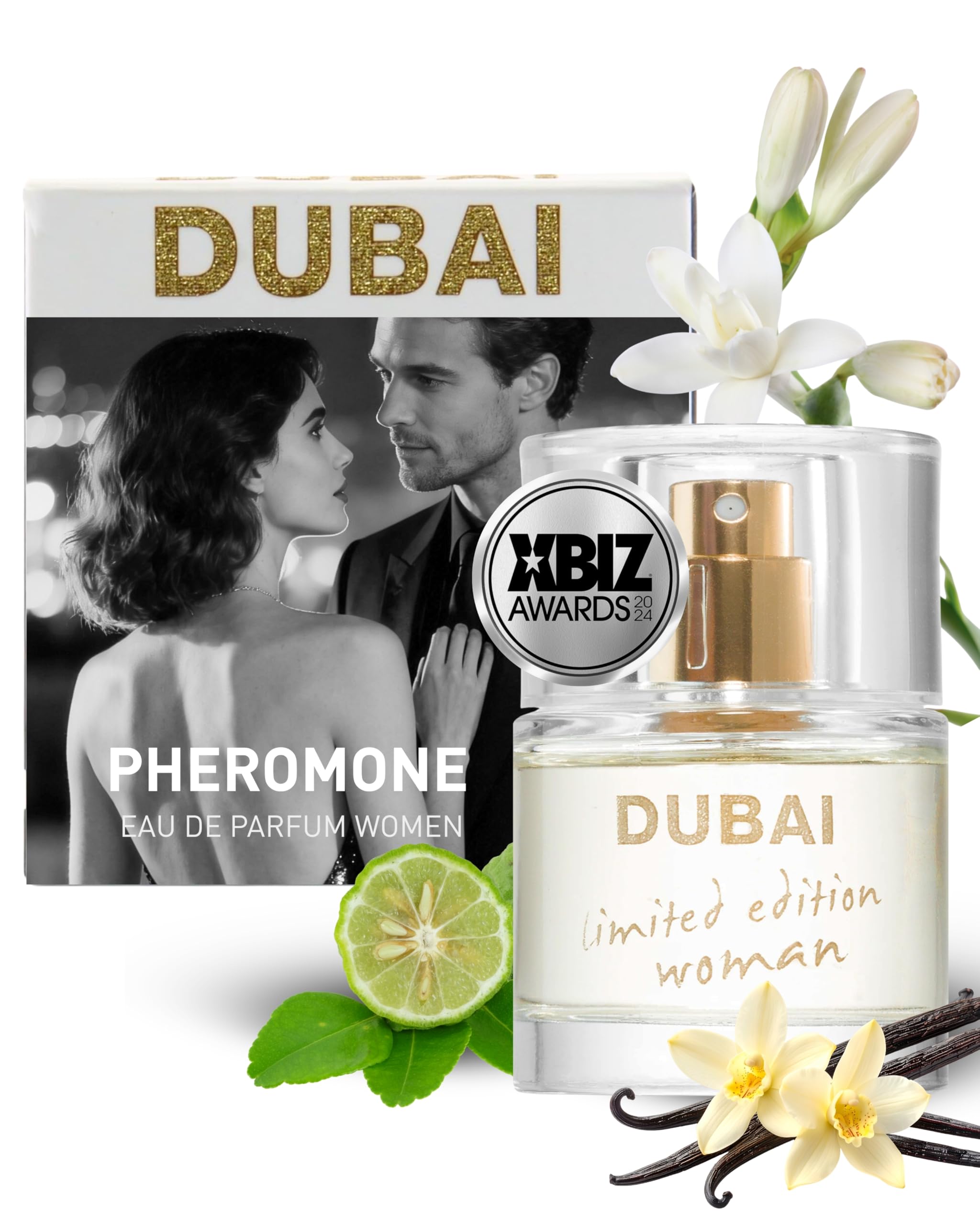 HOT Pheromone Parfum Dubai Woman 30 ml I Exklusiver Damenduft mit orientalisch-süßen, floralen Duftnoten & Pheromonen I Für intensive Anziehungskraft I Parfum Damen