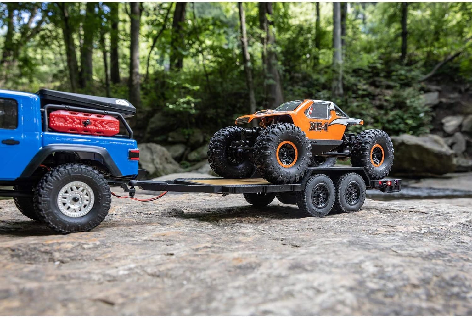 Axial SCX24 Flat Bed Vehicle Trailer with LED Taillights:1/24th, AXI00009