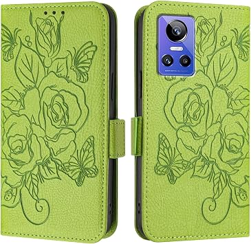 Protective Phone Case Compatible with OPPO Realme GT NEO 3 Case,Wallet Case Slim PU Leather Phone Flip Folio Case,Shockproof Protective Case with Card Holders+Wrist Strap Full Cover Hinge ProtectionG
