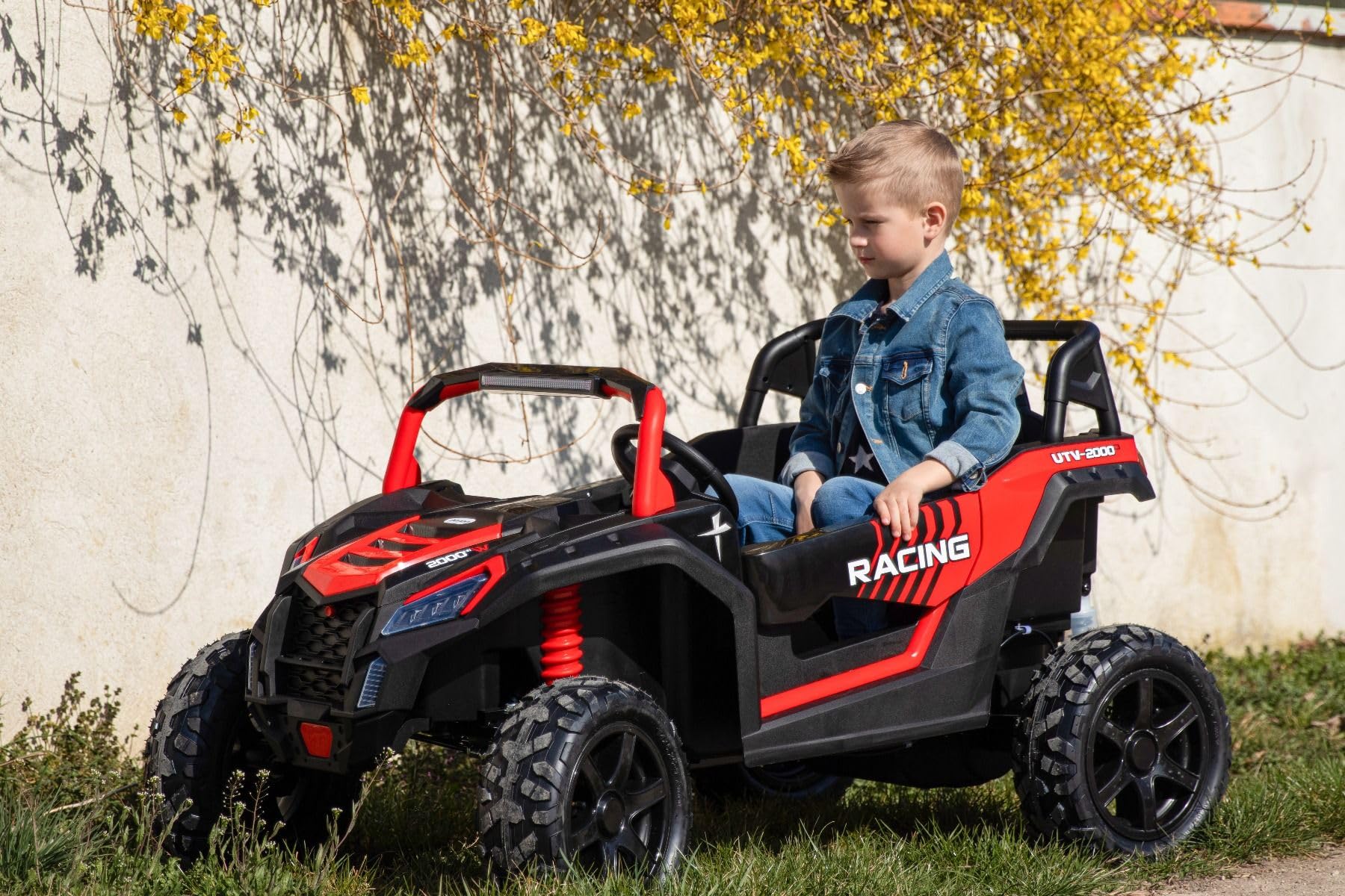 Coche a batería Buggy Strong 24v hasta 100Kg, Rojo, 2 plazas (sin Mando RC), niños de 1 a 8 años