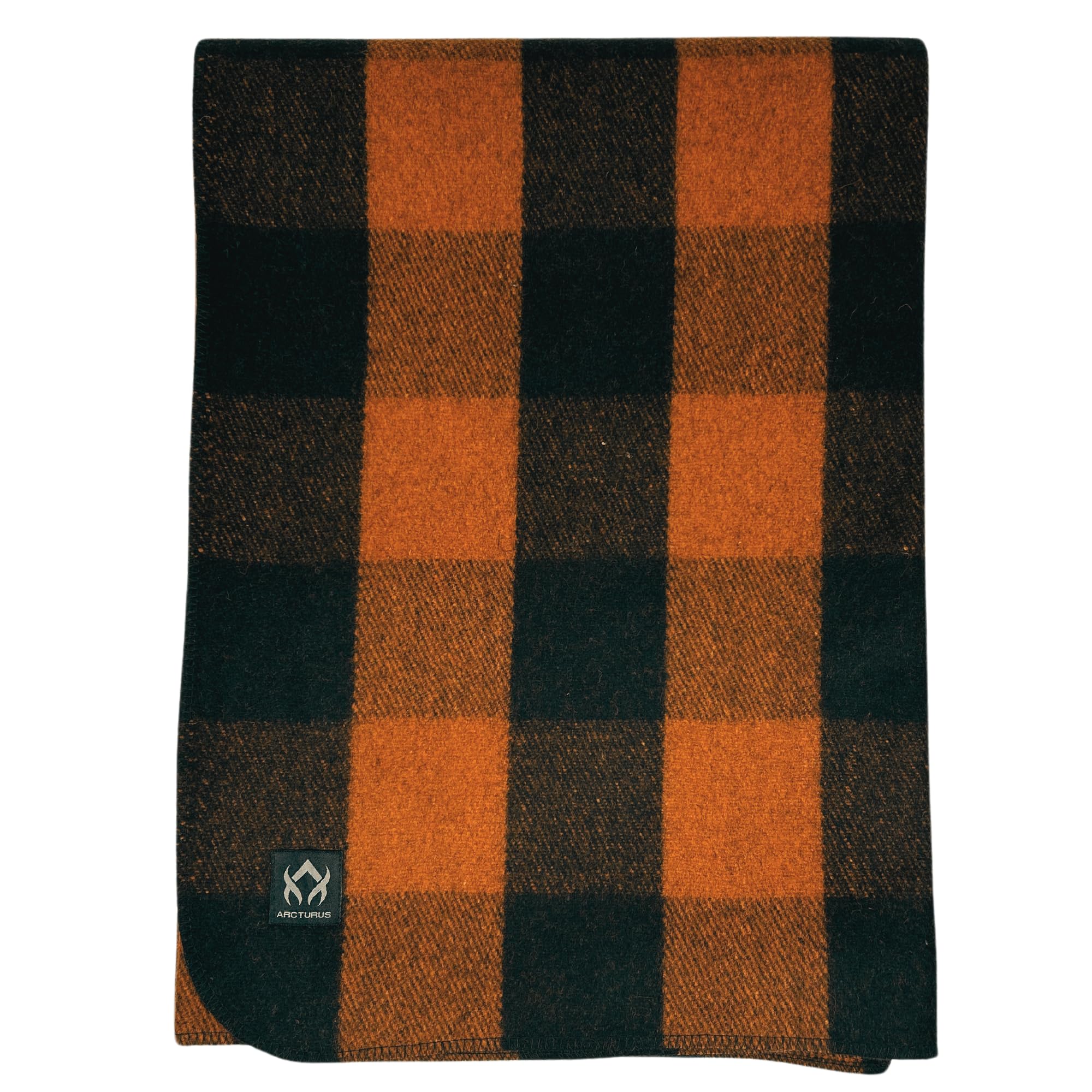 Arcturus Backwoods - Coperta in lana, 2 kg, calda, pesante, lavabile, grande, ideale per campeggio, attività all'aperto, kit di sopravvivenza e di emergenza (bufalo arancione)