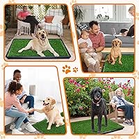 Vista 2 de LOOBANI Almohadillas de entrenamiento para cachorros de césped artificial de repuesto de 33.2 x 21 pulgadas, absorción rápida, portátil, para orinal