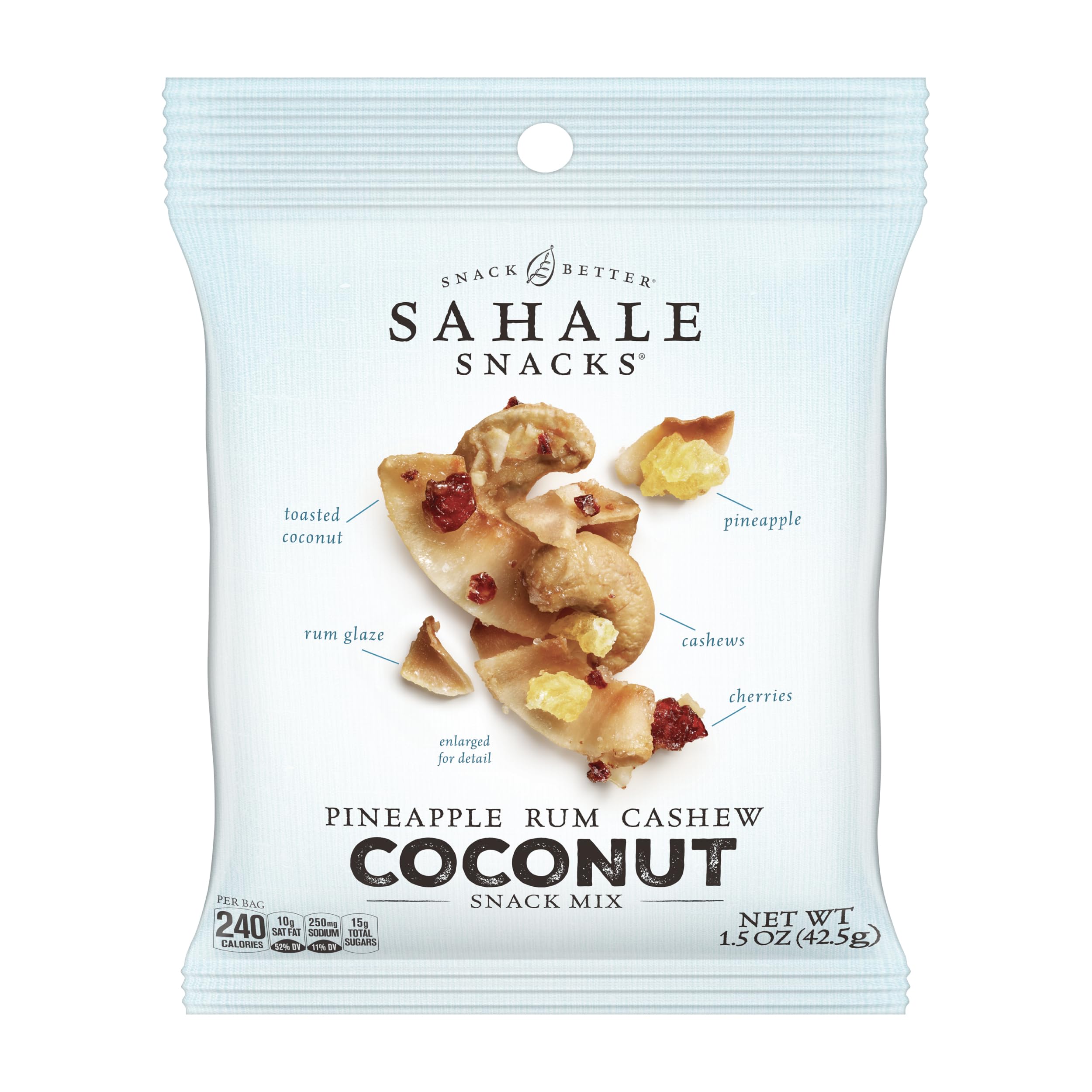 Sahale Snacks Pineapple Rum Cashew Coconut Snack Mix, 1.5 Ounces (Pack of 18)